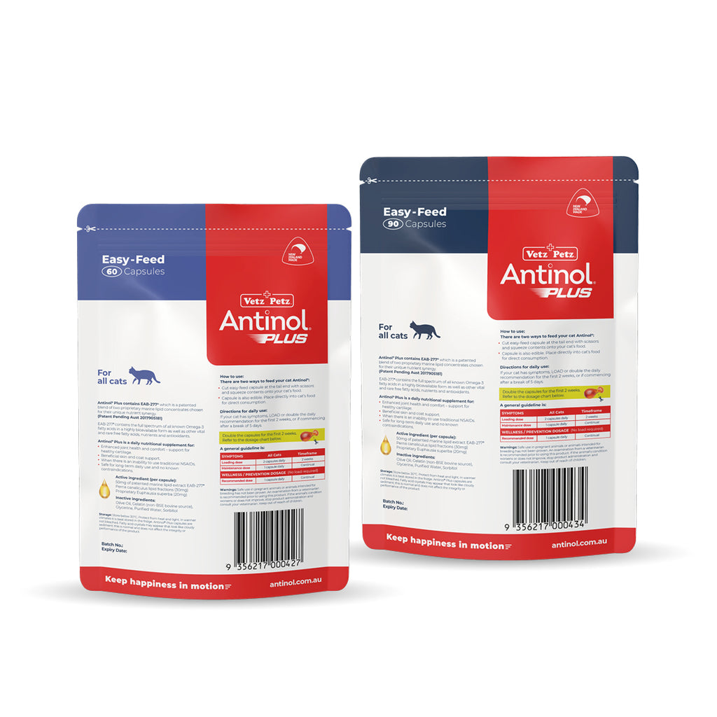 Antinol Plus Easy-Feed Capsules For Cats Back- PetPA