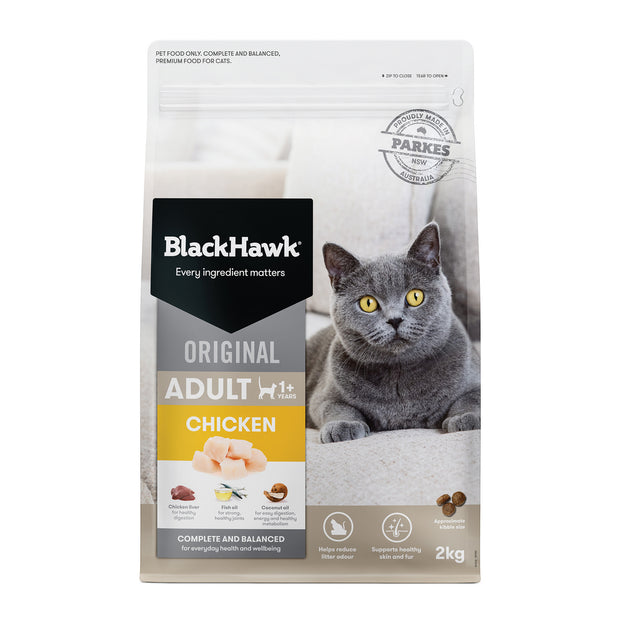 Black Hawk Chicken And Rice Adult Dry Cat Food Front- PetPA