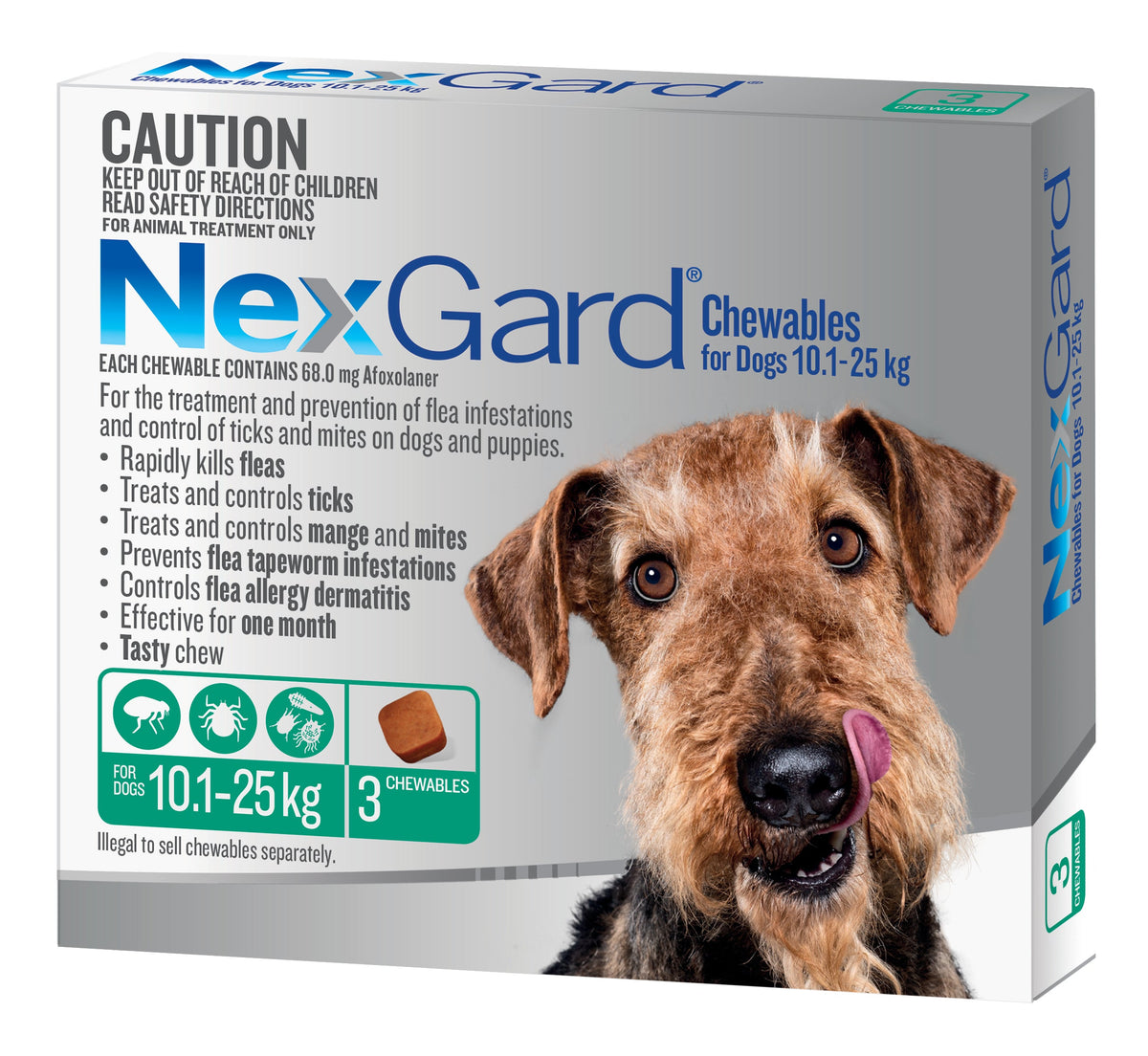 NexGard For Dogs Green Medium 10.1-25kg – Your Pet PA