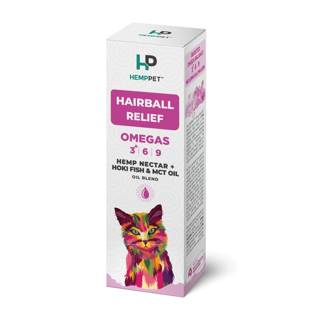HempPet Hairball Relief Hoki Fish Nectar MCT Oil for Cats 100ml