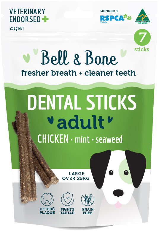 Bell and Bone Dental Sticks Chicken, Mint and Seaweed Large- YourPetPA