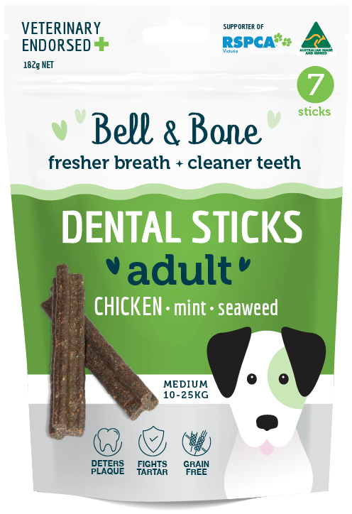 Bell and Bone Dental Sticks Chicken, Mint and Seaweed Medium- YourPetPA