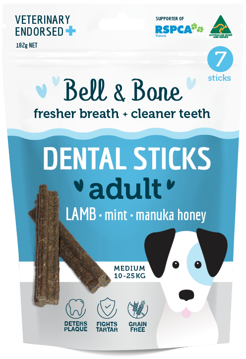 Bell and Bone Dental Sticks - Lamb, Mint and Manuka Honey Medium- YourPetPA
