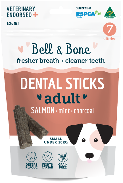 Bell and Bone Dental Sticks - Salmon, Mint and Charcoal flavour Small- YourPetPA