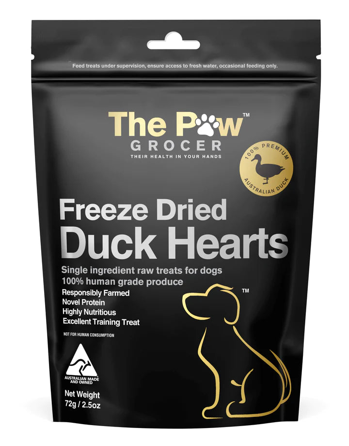 The Paw Grocer Freeze Duck Hearts 72g