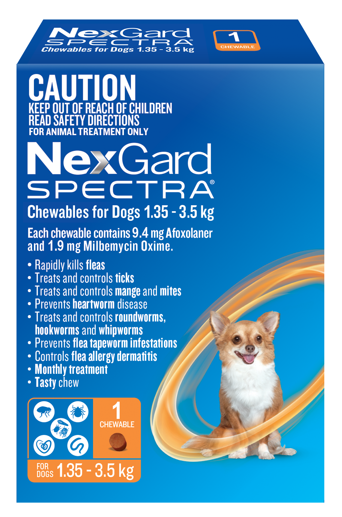 Nexguard Small NexGard Spectra Chewables For Very Small Dogs Orange 2-3.5kg