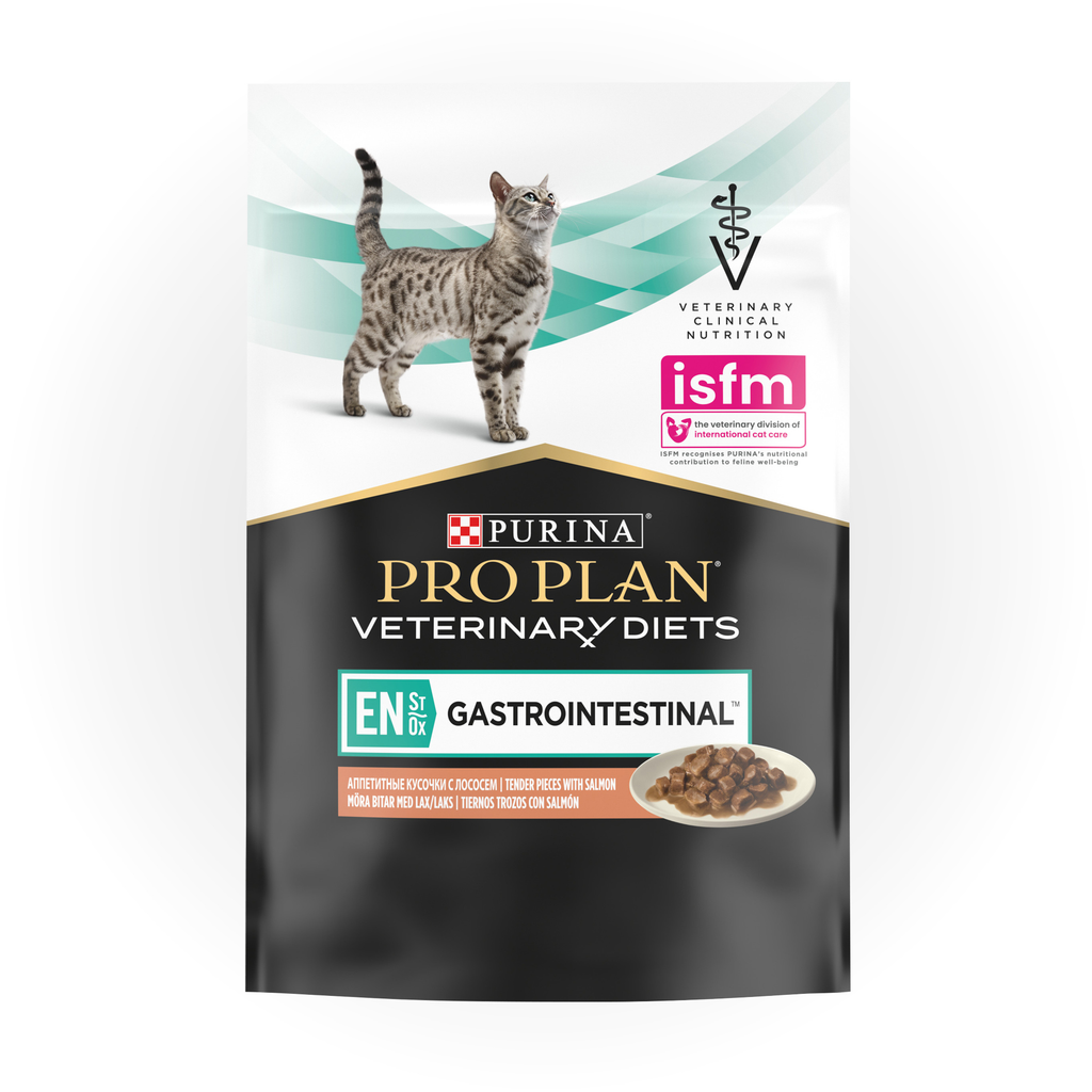 Pro Plan Veterinary Diets EN Gastroenteric Feline Salmon 10 x 85g Pouch- Your PetPA