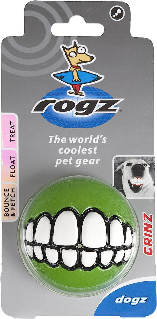 Rogz Grinz Treat Ball Lime - Front View