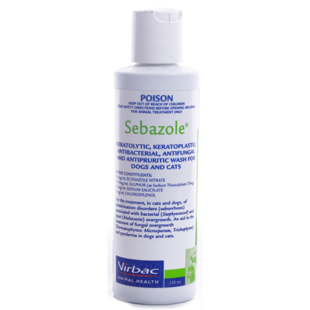 Sebazole Antibacterial & Antifungal Shampoo for Dogs & Cats 250ml
