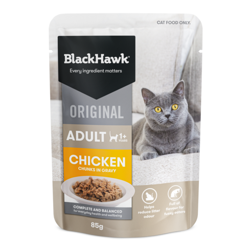 Black Hawk Chicken In Gravy Adult Cat Wet Food Pouch- PetPA