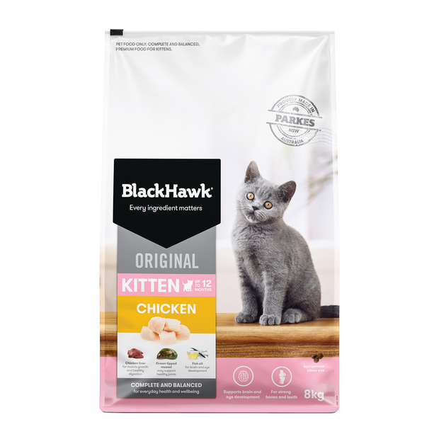 Black Hawk Chicken and Rice Kitten Dry Food 8kg- PetPA