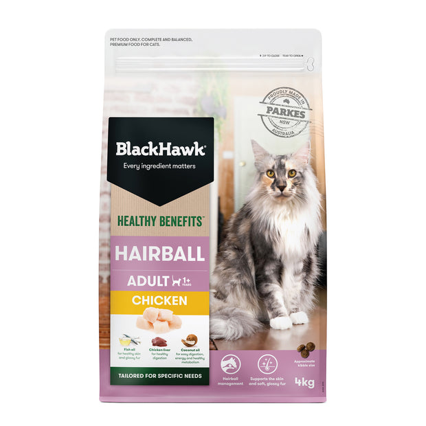 Black Hawk Healthy Benefits Hairball Adult Dry Cat Food Front- PetPA