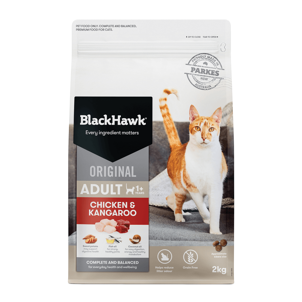 Black Hawk Chicken And Kangaroo Adult Cat Dry Food 2kg- PetPA