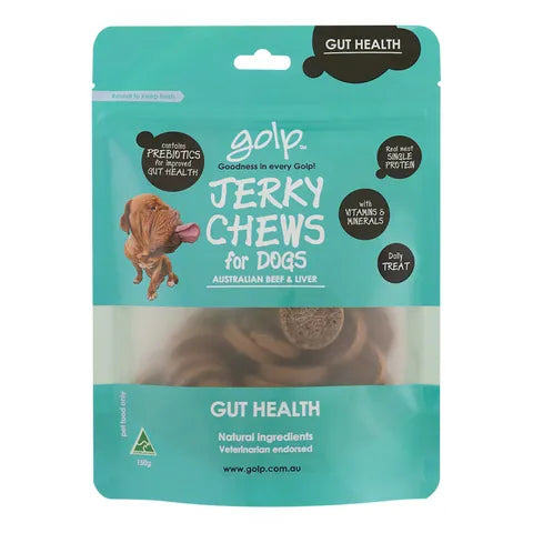 Golp Jerky Chew Beef and Liver Dog Treats 150g