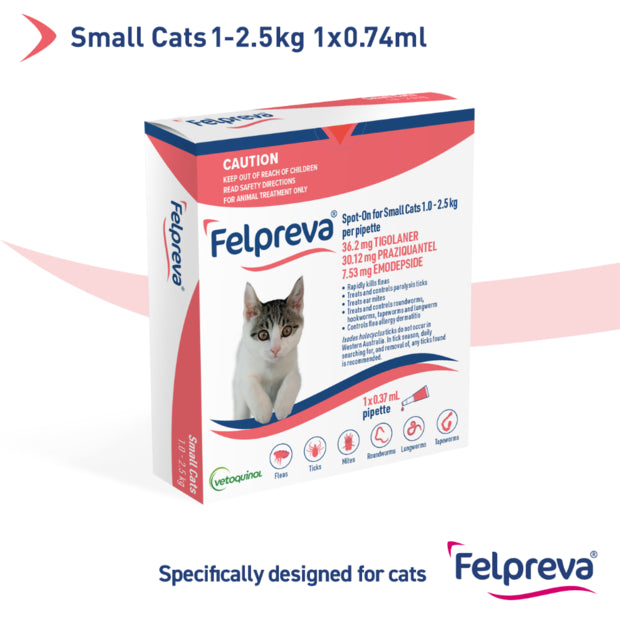 Felpreva Spot On Solution For Small Cats 1.0kg to 2.5kg 1pk - PetPA