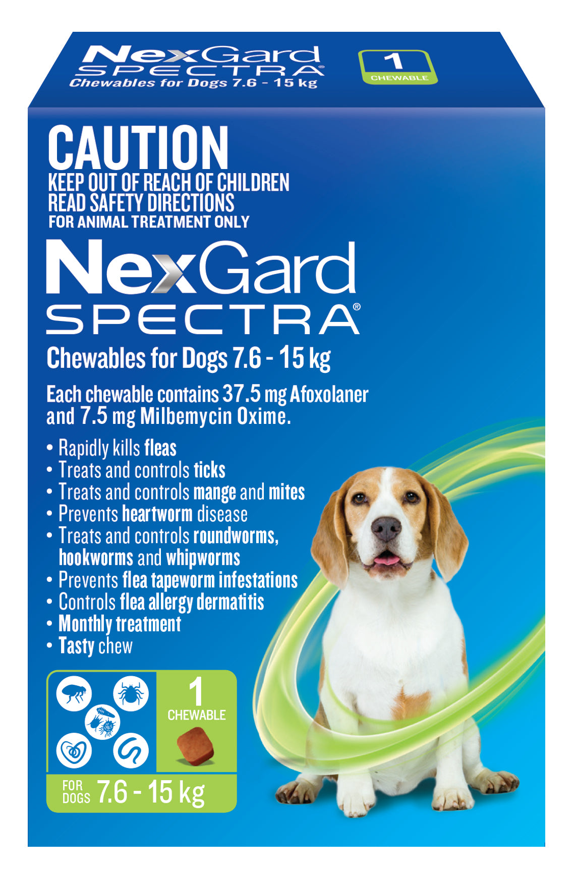 NexGard Spectra Chewables For Medium Dogs Green