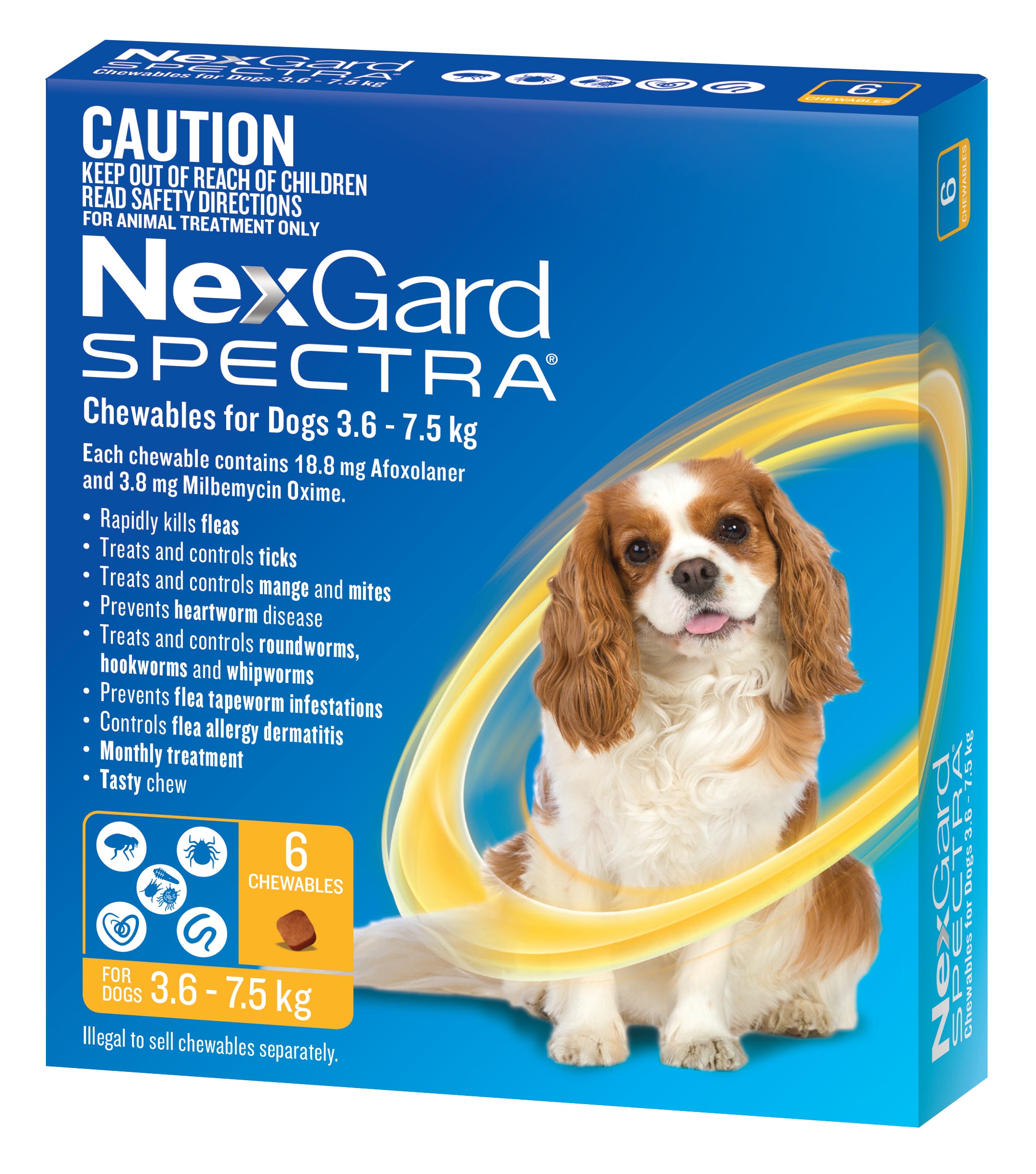NexGard Spectra Chewables For Small Dogs Yellow - Main Image