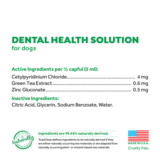 TropiClean Fresh Breath Water Additive For Dogs Ingredients- PetPA