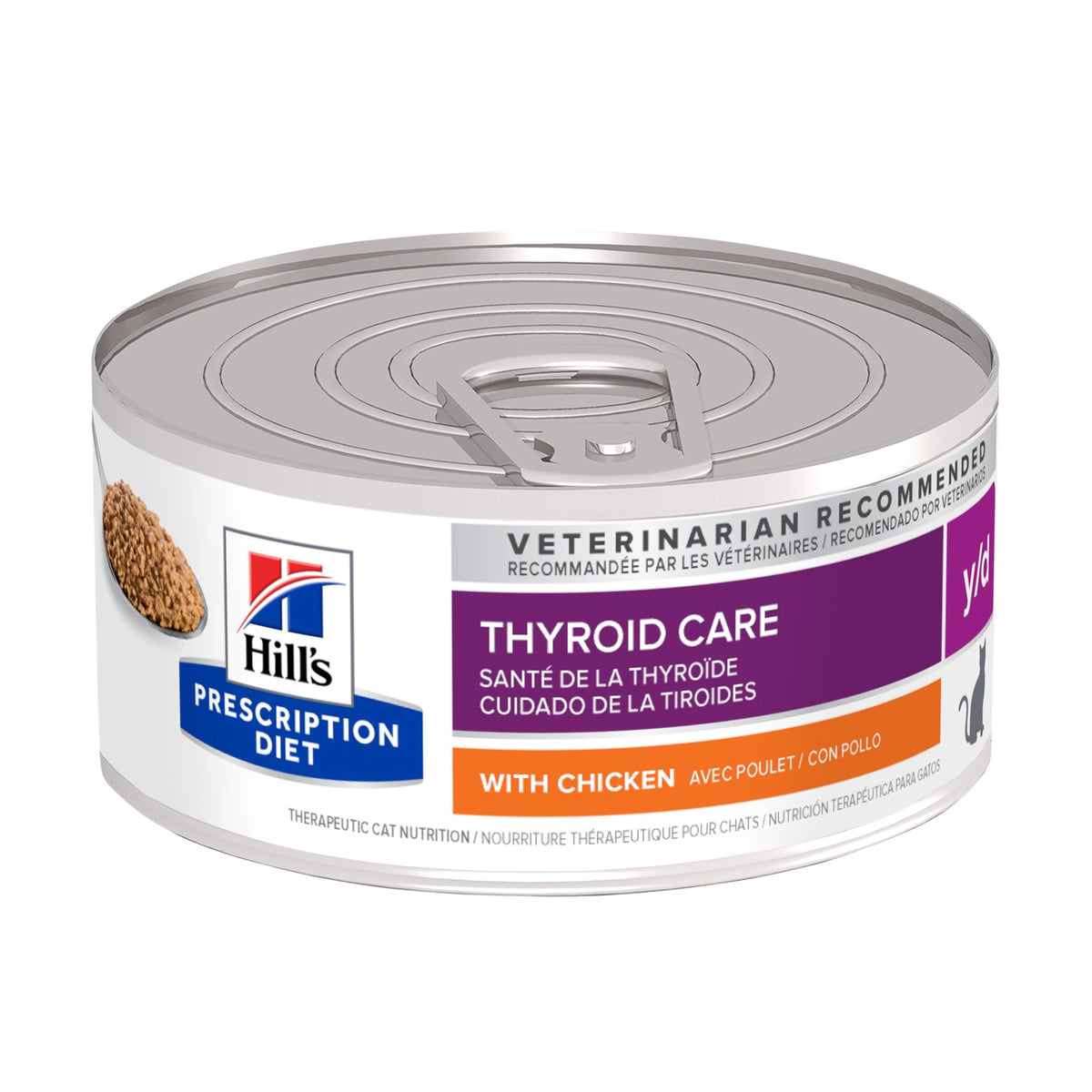 Hill's Prescription Diet Y/D Thyroid Care Cat Wet Food 156gm X 24 Cans