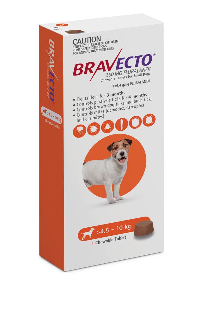 Bravecto For Small Dogs Orange 4.5-10kg  Chew 1pack- Your PetPA