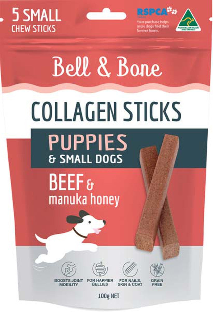 Bell and Bone collagen Chew Sticks Beef Small- YourPetPA