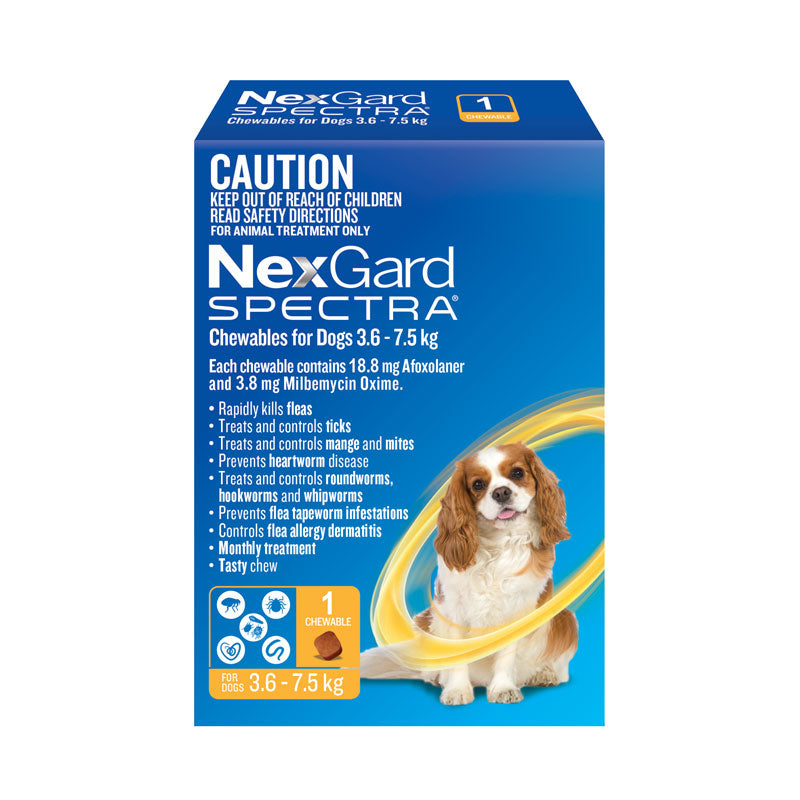 Nexguard Small NexGard Spectra Chewables For Small Dogs Yellow 3.6 -7.5kg