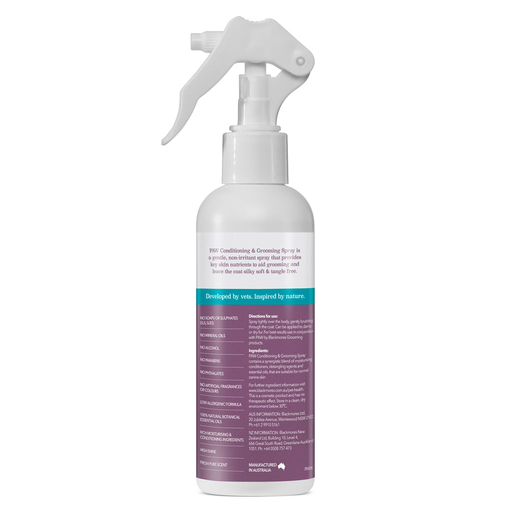 PAW by Blackmores Conditioning and Grooming Spray for Dogs Back