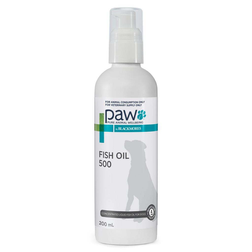 PAW by Blackmores Fish Oil 500 for Dogs repackaging